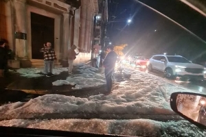 Intensa granizada sobre Rivera