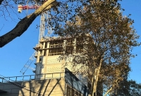 Se rompió la grúa de un edificio en construcción